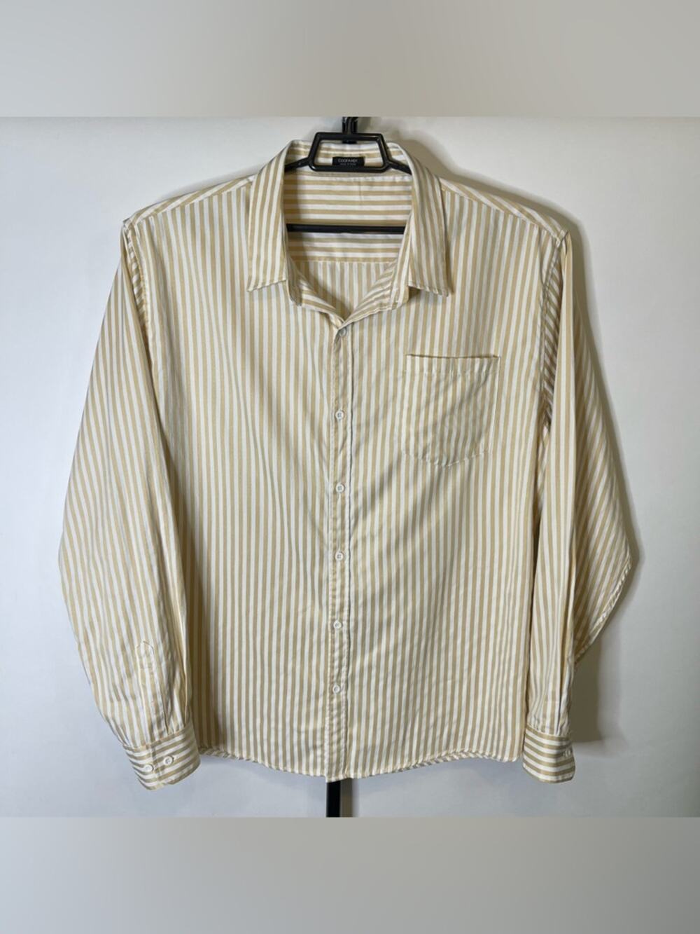 Coofandy Yellow White Striped Shirt Size XXL Men’s